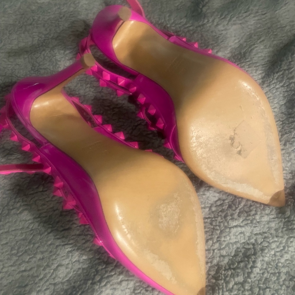 COPY - Barbie hot pink Rockstud Ankle Strap Patent-Leather Pumps - Picture 5 of 10